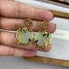 Medieval Chalcedony Lucky Bag Stud Earrings, Court Style Exquisite, Small And High-End Sense Versatile Fashion Light Luxury Earrings Women