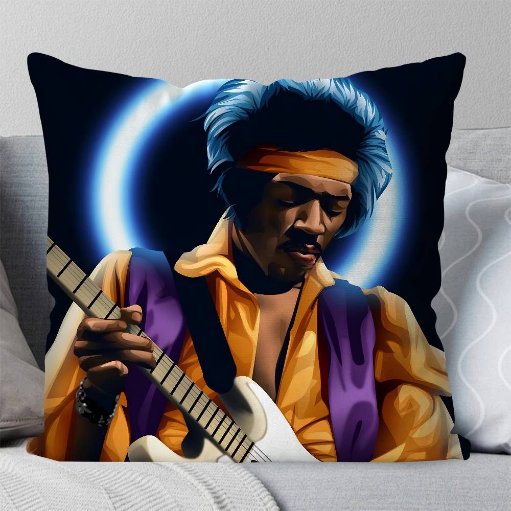 SINGER J-JIMI H-HENDRIX Pillow Case Square Pillow Bedroom Sofa Leisure Comfort Cushion Car Living Room Home Decoration