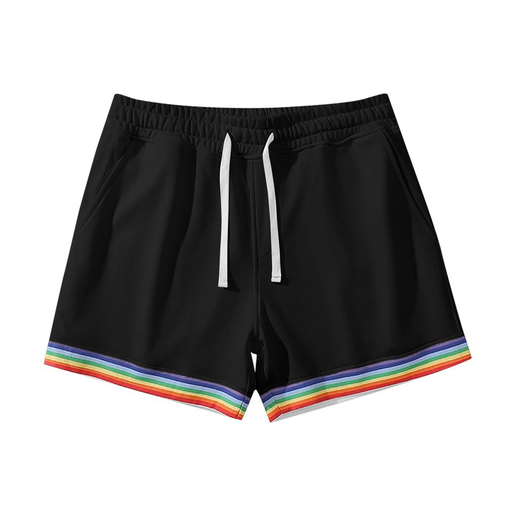 Stylish Men's Swim Shorts with Rainbow Hem, Quick-Dry Fabric, for Beach, Pool, Gym Model LZF250300, Sizes S-XXL