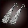 Long String Sassel Earrings Silvery Color Alloy Eardrop Accessory for Daily Occasions Perfect Jewelry  For Women Causal Decor
