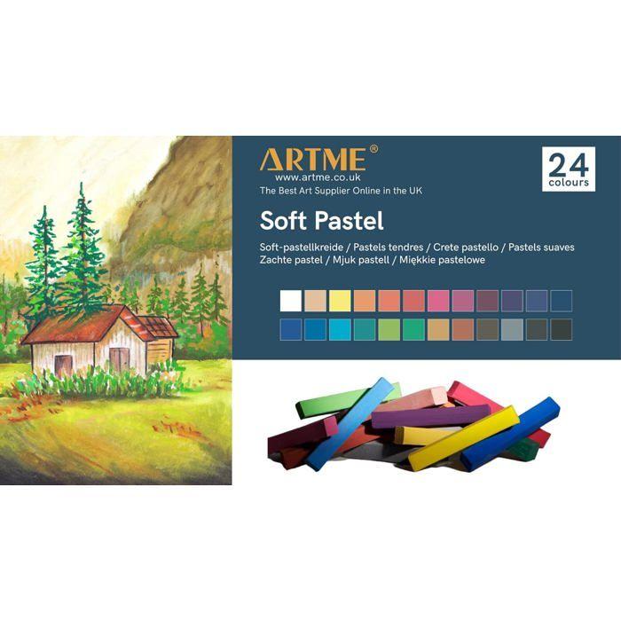ARTME Pastels Tendres 24pcs, Couleurs Vives Assorties, Idéaux Pour L'art, L'artisanat Et Les Croquis
