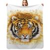 Artistic Tiger Face Throw Blanket Air Conditioner Soft Blanket for Office Home