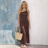 Retro Oblique One-shoulder Suspender Dress, European and American New Sexy Polka Dot Island Vacation Pure Desire Dress