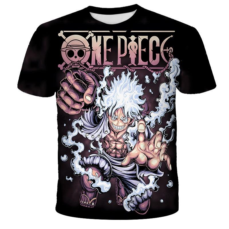 

Аніме One Piece Футболка для хлопчика Косплей Луффі Чоловіча Мультяшна з коротким рукавом крута Верх Хлопчик Вільний чоловічий Одяг Повсякденна футболка 110