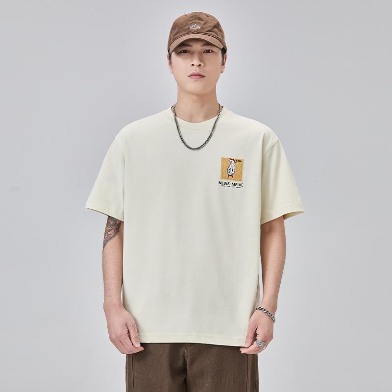 New American-style Personalized Letter Short-sleeved T-shirt for Men In Summer