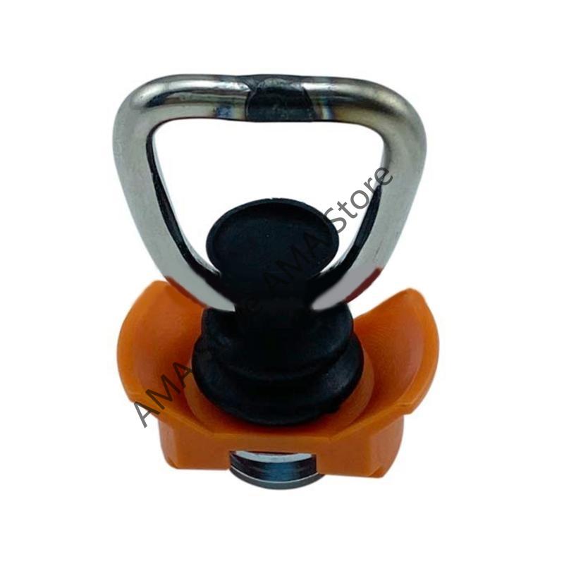 RV Boat Tie Down Anchor Single Stud Fitting L Track 1322LB Capacity with Stainless Steel Round Ring Hanging Hook Cargo Control