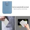 Faux Leather Card Holder Large Capacity Pull-out 6 Slots Solid Color Button Slim Minimalist Portable Business Card Bank Card Driver