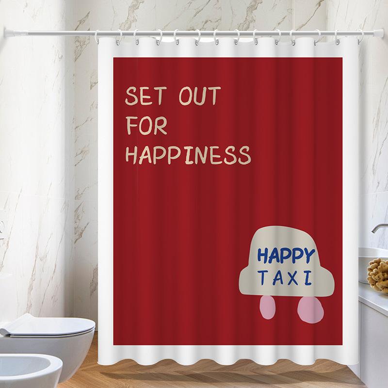 Cartoon Fun Series washable Dirt-Resistant Shower Curtain Shower Head waterproof Polyester Bath Curtain For Home Decor
