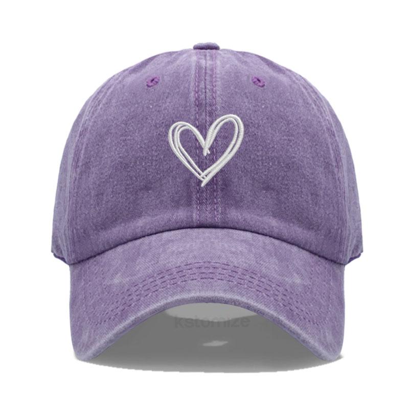 Unisex Soft Cotton Dad Hat Heart Embroidery Baseball Cap For Women Men Adjustable Unisex Casual Sports Caps