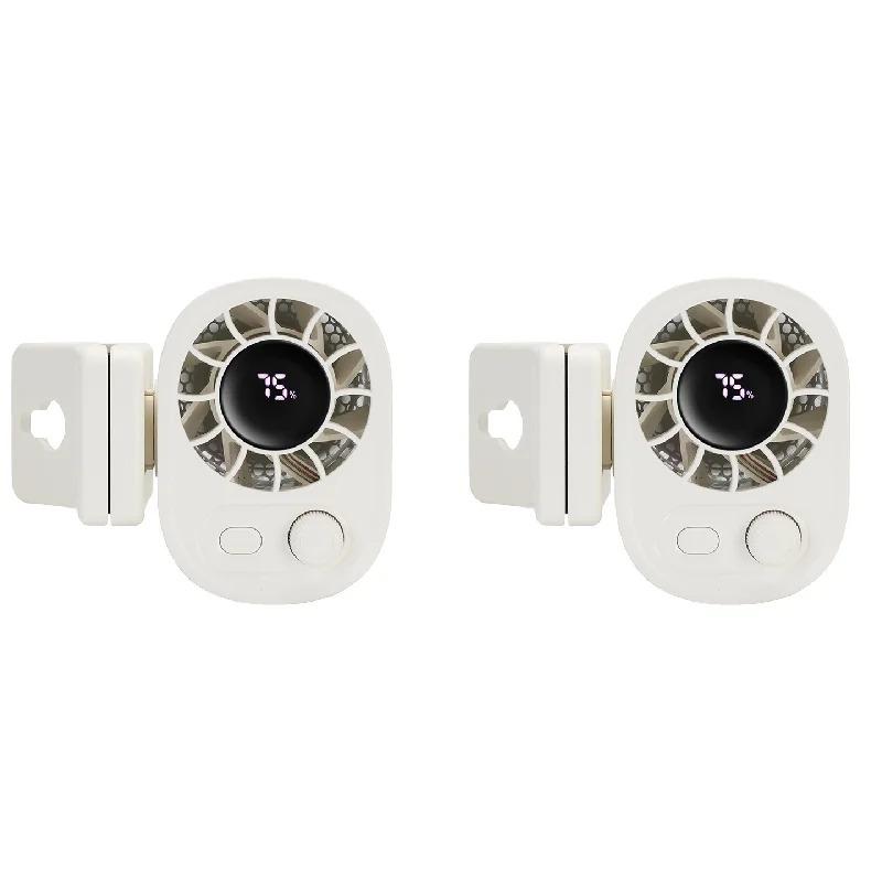 Clip-On Car Fan 360° Rotatable 100-Speed Portable Cooling Fan USB Rechargeable Lightweight Long Life for Car Home Office Outdoor Use