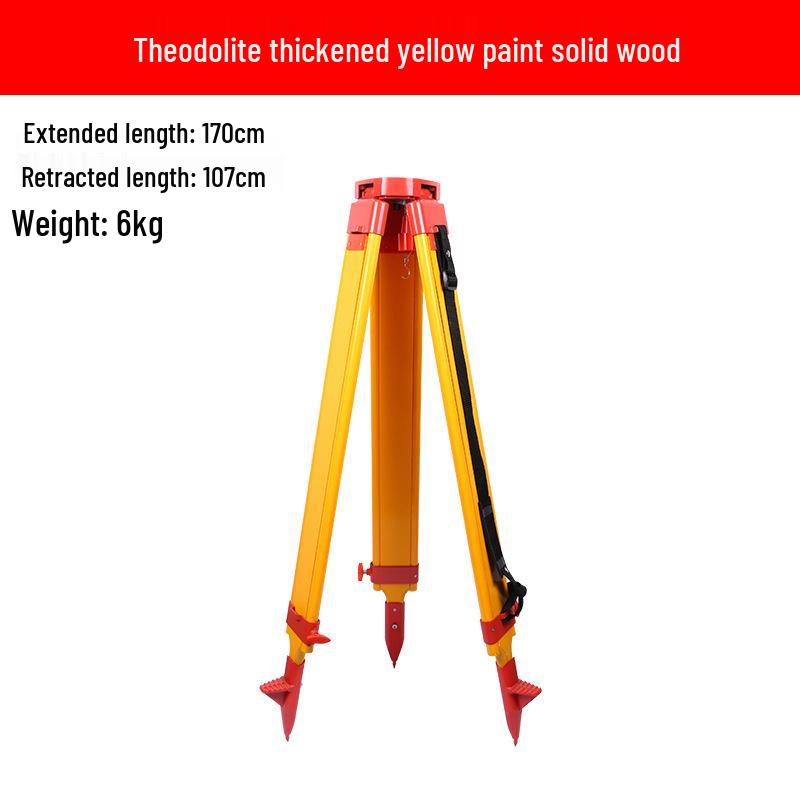 Reinforced Wooden Aluminum Tripod: Anti-Fall Solid Wood Theodolite Stand