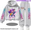 TZWY2026 Autumn KP Op  Girls Print Clothing Children Hoodie 2pcs Set Pants Suit Kids Tracksuit Splice Sport Tracksuits
