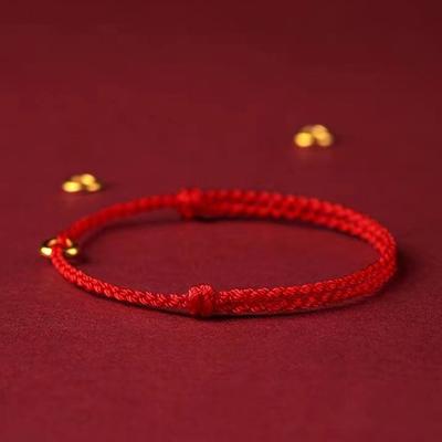 Hand Braided Circular Ring Adjustable Lucky Red Rope Bracelet Women Men Charms Bangles Anklet For Friend Lovers Blessing Gift