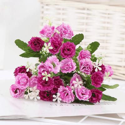 25 Hoofden Kunstmatige Anjer met Blad Nep Planten Bloesem Zijden Anjer Bloem voor Buiten Bruiloft Huisdecoratie Buiten Geen Vervaging Kunstmatig