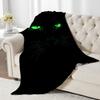 Glowing Cat Eyes Flannel Throw Blanket Soft Cozy Fleece for Home Office Sofa and Car All Season Gift 150x200cm