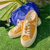 MLB Play Ball Los Angeles Dodgers Slip-Resistant Low-Top Canvas Shoes Unisex Orange Yellow Sneakers 32SHS1011-07D