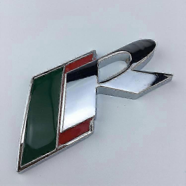 Nadaje się do modyfikacji Jaguar Xf, Logo Xkr, Klapa tylna Xjl, Naklejka metalowa, Naklejka w kształcie R, Metalowe naklejki samochodowe R srebrny 25-26