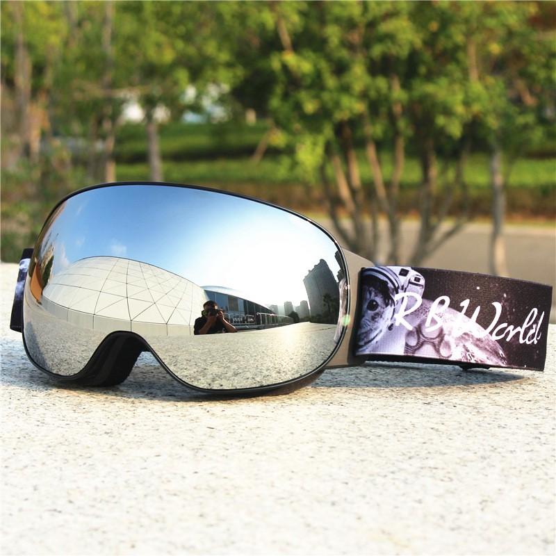 Large Spherical Ski Goggles Men Women Anti-Fog Double-Layer Snowboard Eyewear With Prescription Lens Compatibility
