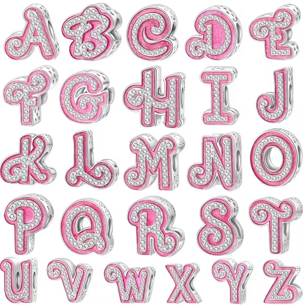 

925 Silver 26 A-Z Letter Alphabet Parts English Word Beads Pendent Charms Metal Steel Golden DIY Bracelet Necklace Jewelry Gift Y
