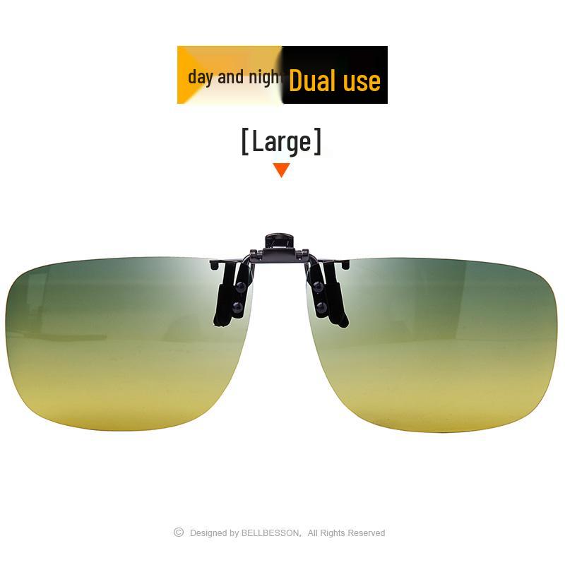 Polarisierte Nachtsicht-Aufsteckbrille, Blendfreie Brille für Tag/Nacht zum Autofahren für Myopie, Unisex