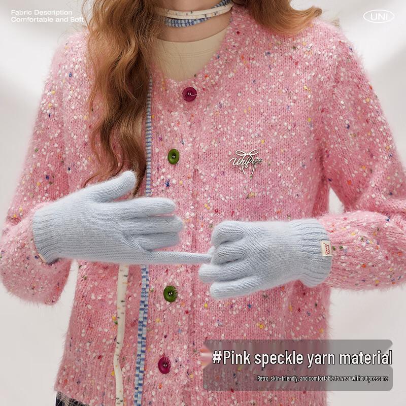 UNIFREE Small Fragrant Style Colorful Dot Knit Sweater