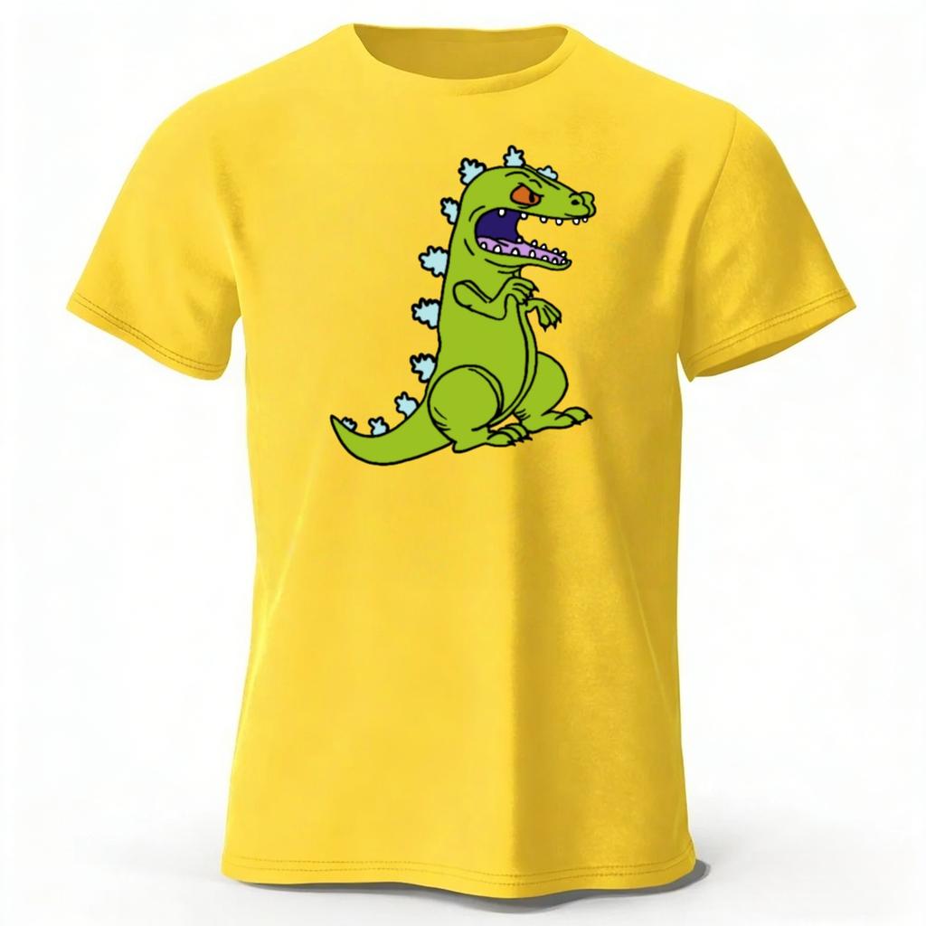 Angry Dinosaur Cotton T-shirt for Men Loose Large Breathable Sports Short Sleeves Summer Trendy Street