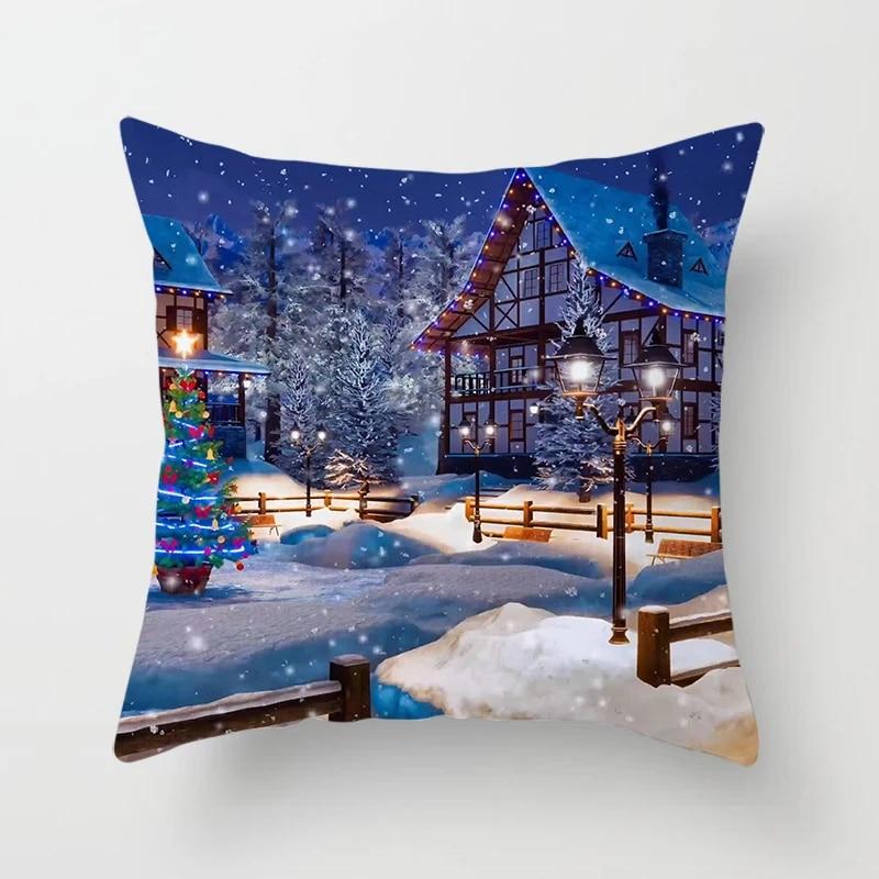 New Year and Christmas Decorative Pillowcases Home Living Room Sofa Cushion Covers Bedroom Room Decorative Pillowcases