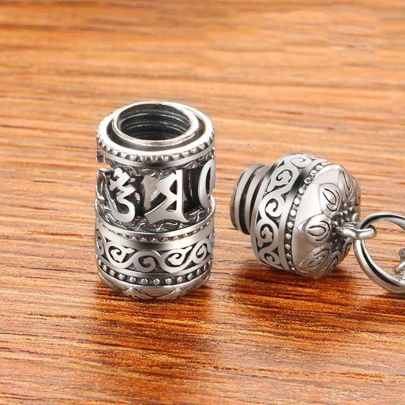 Six Character True Word Pendant National Style Can Open The Gawu Box Necklace for Men and Women Jewelry Rotatable