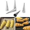 6PCS Conical Tube Mold with Random Color Oil Brush Stainless Steel Croissants Desserts Handmade Pastry Molds Kitchen Gadgets ZYF