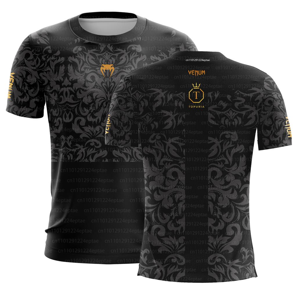 UFC Fight Night Topuria Herren T-Shirt Sportbekleidung Mixed Martial Arts Training Kurzarm T-Shirt Herren Atmungsaktive Tops