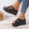Women Platform Slippers Plus Size High Heels Slippers Women Summer Fashion Wedges Sandals beach Slides Women Zapatos De Mujer