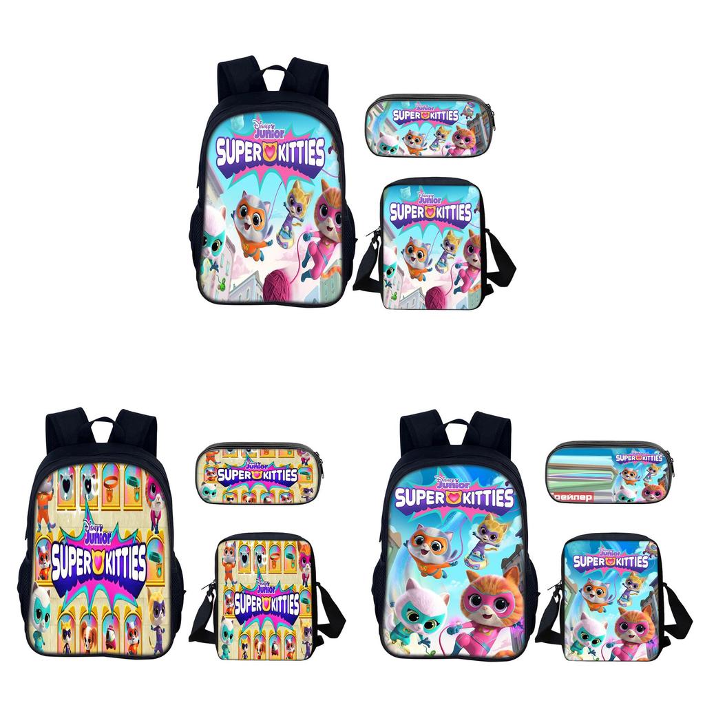 Superkitties School Backpack Set With Nylon Material For Elementary Students