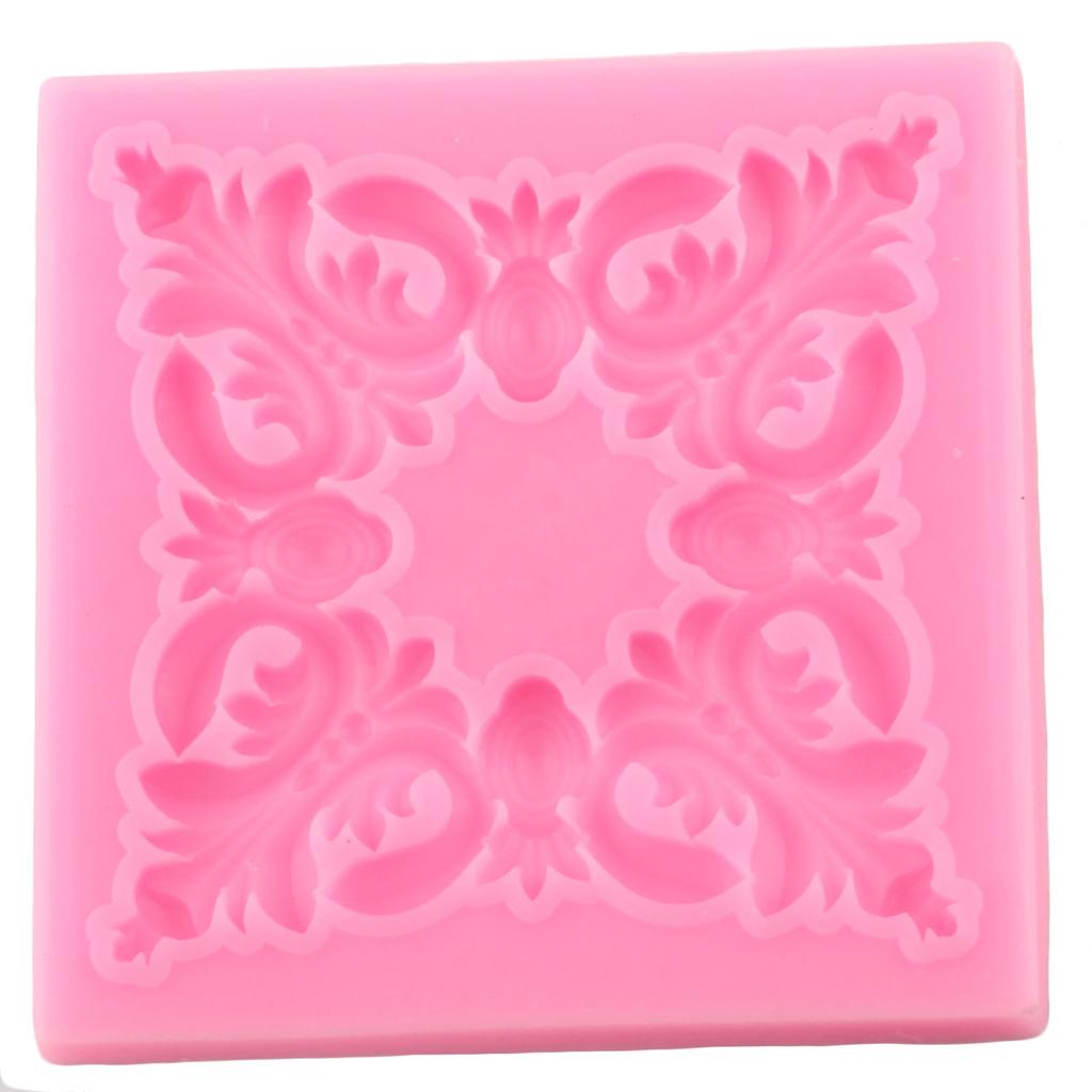 Barock Scroll Relief Grenze Silikon Formen Rahmen Fondant Form Kuchen Dekorieren Werkzeuge Süßigkeiten Harz Ton Schokolade Gumpaste Formen