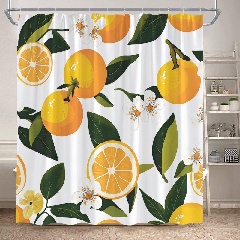 Pineapple Shower Curtains Colorful Tropical Fruit Funny Cute Hawaii Summer Plant Exotic Fresh Fruits Bathroom Curtain Decor Set