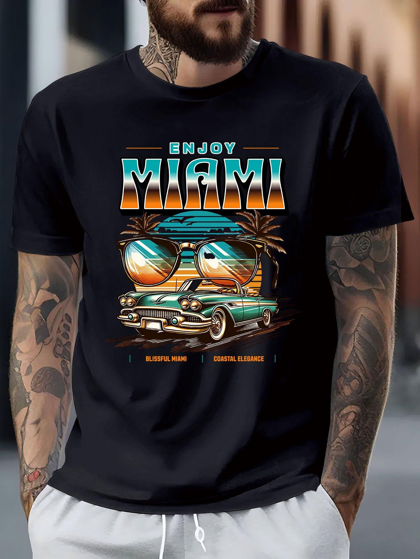

Vintage Car Graphic Print Short-sleeved Luxury Cotton T-shirt Summer Unisex Men Women Casual Loose Fashion Trendy Clothing - ... S разноцветный