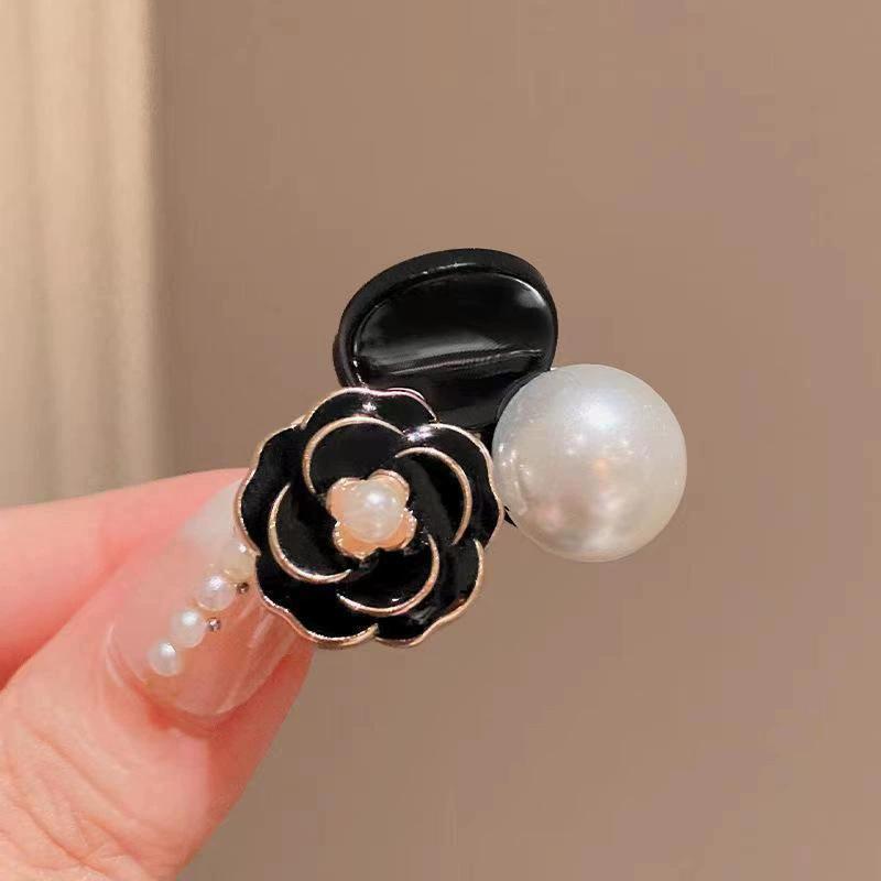 2025 Camellia Pearl Mini Small Grab Clip Bangs Broken Hair Clip Princess Head Hairpin Headgear