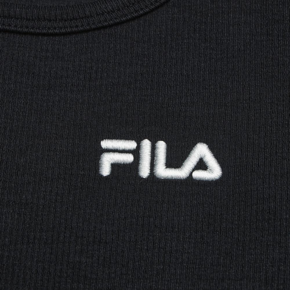 Fila Original Simple Solid Color Embroidered T-Shirt Women Tops Black F11W629113FBK