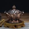 Chinese Alloy Buddha Incense Burner Lotus Flower Incense Holder Censer for Buddhist Home Office Decoration Indoor Ornaments Gift
