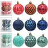 12Pcs Christmas Balls Ornaments for Christmas Tree Decoration Shatterproof Hanging Ball Holiday Party Decor 6/8cm