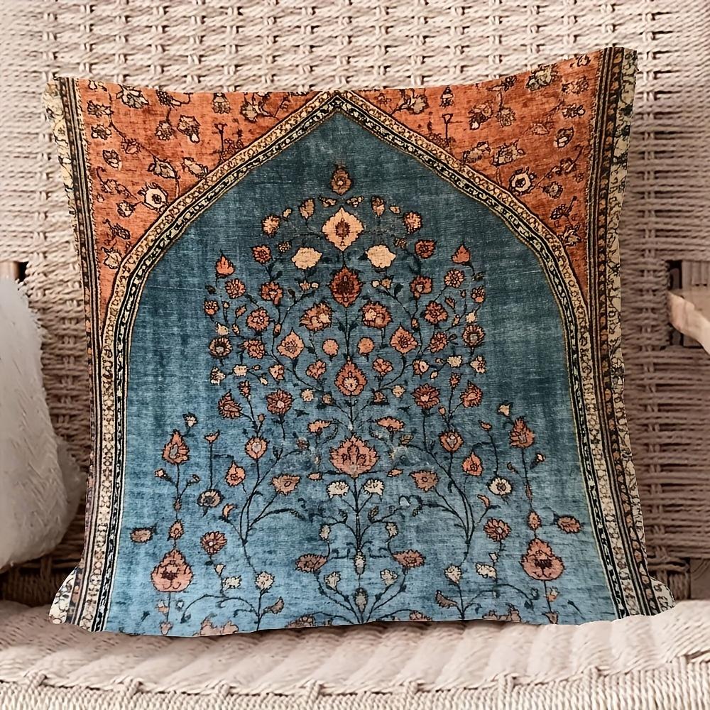 Vintage Persian Rug Floral Pillow Cover Boho Ethnic Turkish Carpet Print Soft Throw Pillow Case For Sofa Home Decor Gift