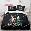 Gaming Valorant Beding Set Single Twin Ful Quen King-Sized Dimensionsd Dimensions Bed Linen Set Aldult Kid Bedrom Duvetcover Sets 3D Print Anime 039