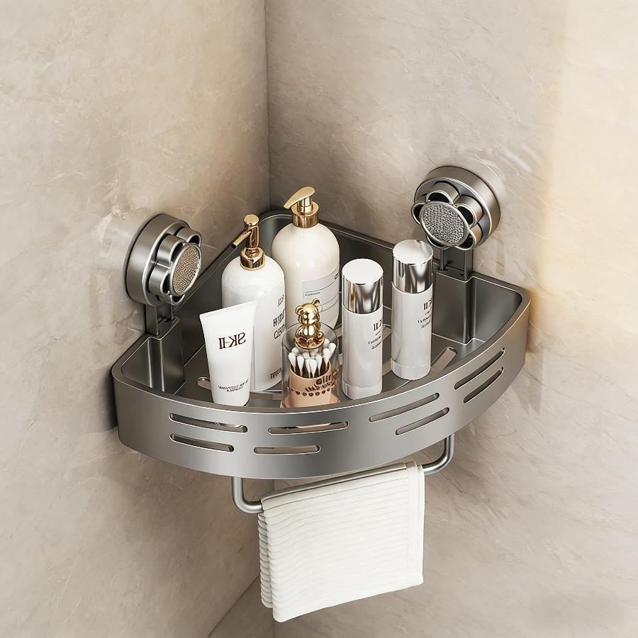 1 Bathroom Corner Shelf, No Drilling Required, Adhesive Shampoo Rack, Neatly Organizes Bath Products, Bathroom Shelf,Bathroom Storage and Organization