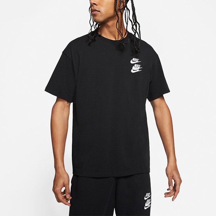 Nike World Tour Commemorative Edition Letter Logo Print Crewneck Short-Sleeve T-Shirt Men Tops Black DA0990-010