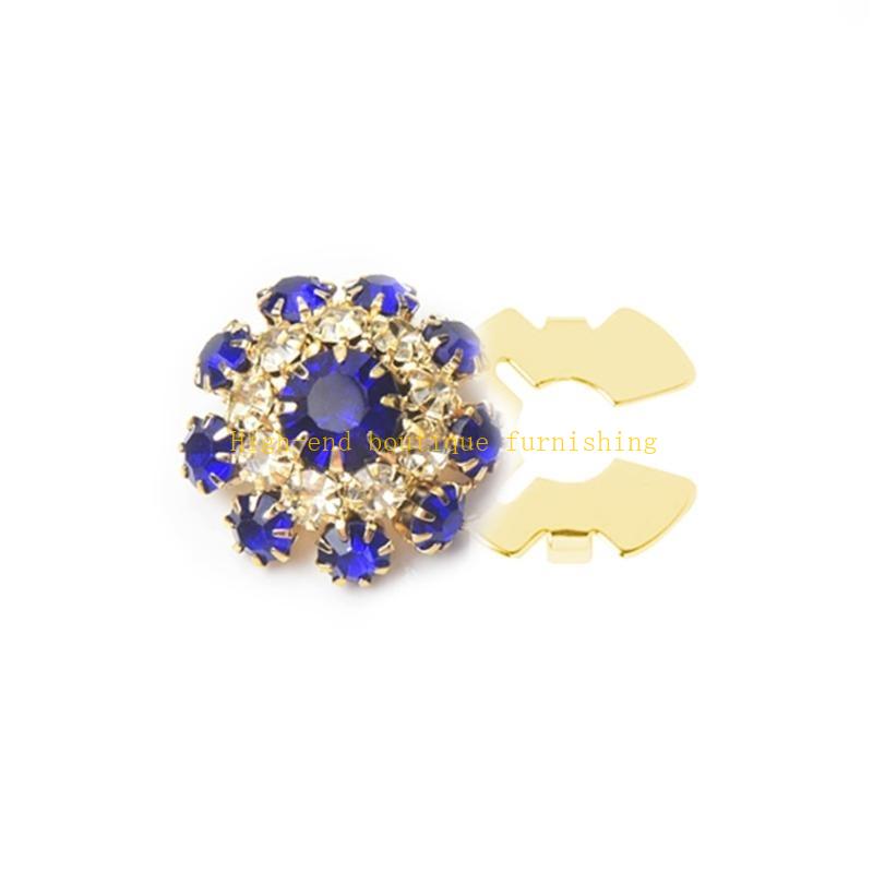 L9NB Button Covers Rhinestones Button Cover Flower Button Cover Decorative Button Attend Accessories for Shirt Jeans