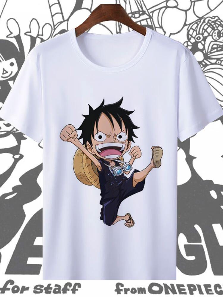 One Piece Luffy Unisex Tshirt 2026 Summer New Popular Anime Print American Trend Casual Parentchild Short Sleeved Top S