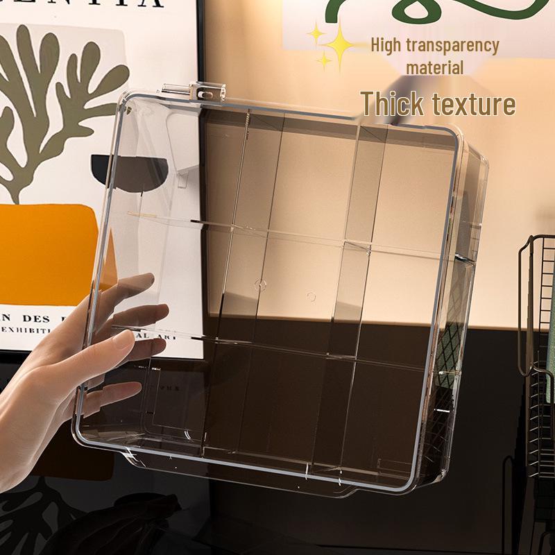 Stackable Transparent Card Storage Box with Dustproof Lid - Large Capacity Organizer