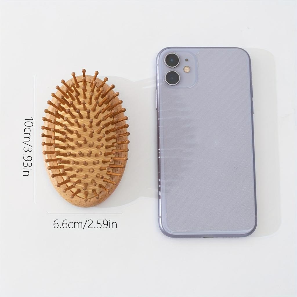 Bamboo and Wood Air Cushion Comb, Scalp Massage Comb, Suitable for Combing Wet or Dry Hair, Suitable for Everyone To Use