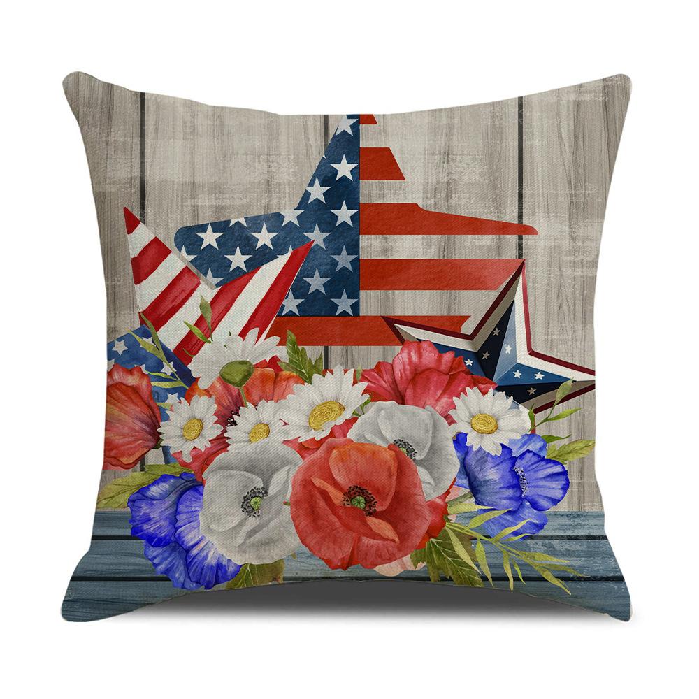 

Новая американская винтажная льняная наволочка на подушку ко Дню независимости, праздничное украшение для вечеринки, наволочка на подушку для гостиной, диванная наволочка 45 * 45Cm (excluding pillow core)