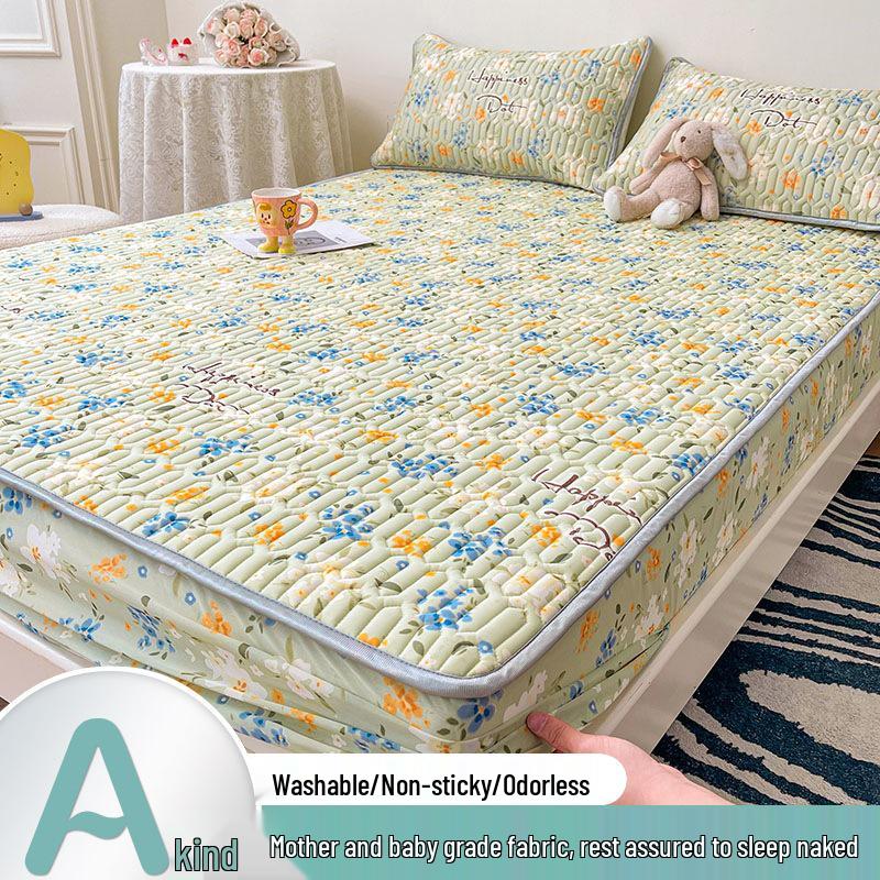 

Комплект охлаждающих матов из ледяного шелка и латекса для мамы и малыша, класс А: Летний комплект из 3 предметов: покрывало и простыня на резинке для студентов 200x220cm Fitted Sheet + 2 Pillowcases