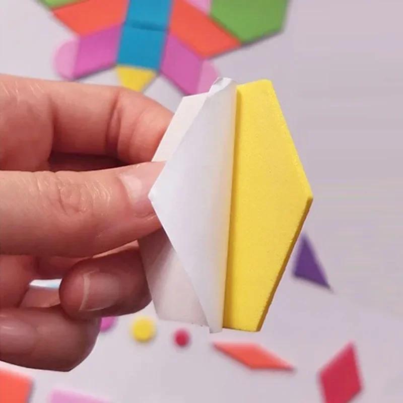 45/150pcs Foam EVA Stickers Self-Adhesive Geometry Puzzle Children Number Flower Education DIY Toy Crafts Arts Making Kids Gifts